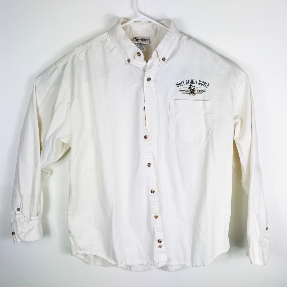 Vtg Walt Disney World Button Down - L